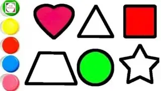 Cute Learn Basic Shapes for Kids Drawing |Painting & Coloring For Kids and Toddlers_ Kids Art