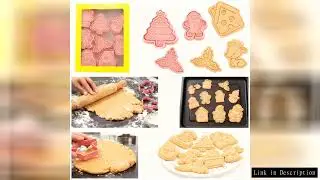 3D Mini Christmas Biscuit Mold Stamp for Snowman and Santa Claus Designs for Holiday Baking and Birt