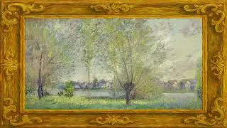 Claude Monet Style Frame TV Art in 4K &ndash; Serene River Landscape for Home Ambiance and Relaxation