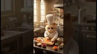 Chef Cat&rsquo;s 8-Phase Culinary Journey 🍽️🐾 | From Prep to Purr-faction #animation #catshorts