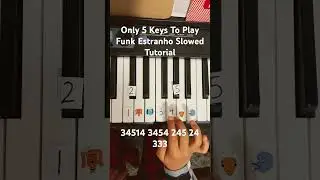 Funk Estranho Brazilian Phonk On Piano Easy Tutorial-Only 5 Keys Needed