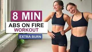 8 MIN ABS on FIRE workout // exercises to lose belly fat, at home no equipment | Twice as Fit