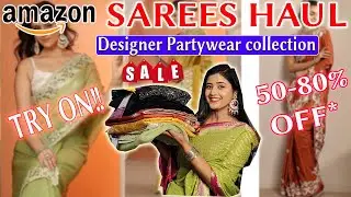 Amazon Farewell Sarees Try On Haul 2026 😍 | Banarasi Look Sarees from Amazon | Budget Saree Review