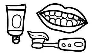 toothpaste brush and teeth smile drawing easy step by step#Ranieasydrawing
