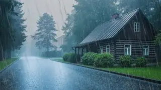 Gentle Rain Tapping Windows With Thunder | Deep Sleep and Relaxation Nature Ambience