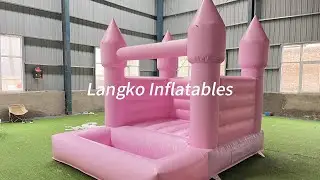 Pink PVC Bouncy Mini Bounce House Inflatable Wedding Bouncer
