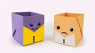 DIY Easy Origami Cute Box | How To Make A Paper Pen Holder  | Making Easy Paper Pencil Holder