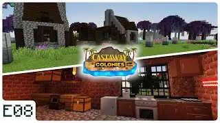Castaway Colonies - EP8 - Housing and a New Kitchen - Minecolonies Modpack