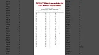 CSIR NET JUNE 2024-Final Answer Key Released |  Final Result?? #csirnet #csirresult
