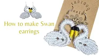 How to Make Beautiful Macrame Swan Earrings | DIY Jewelry Tutorial
