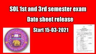 SOL 1st and 3rd semester exam date sheet release