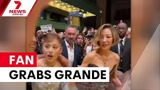 Australian fan banned from Singapore after grabbing Ariana Grande | 7NEWS