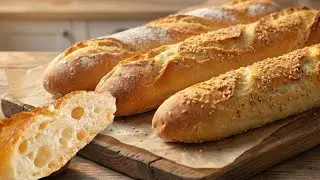 أسهل وأنجح طريقة لتحضير الخبز الفرنسي في البيت بالملعقة فقط بدون عجن  recette des baguettes maison