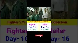 Fighter V/S Jailer India Net Collection Day=16 | #fighter #jailer #rajnikanth #hrithikroshan #shorts