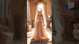 Beautiful White Cat Princess in Pink Gown | Pixar Style 3D Short#subscribe #viral #views