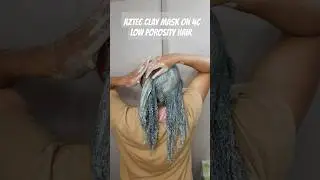 Aztec Clay mask on natural 4c hair♡ #aztecclaymask #hairmask #type4hair #naturalhair #shortvideo