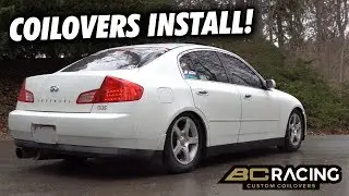 BC RACING COILOVERS INSTALL!! // G35 Sedan Drift Project