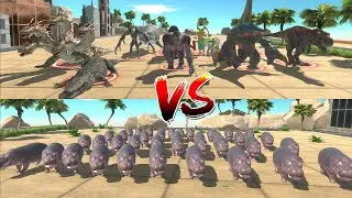 40 HIPPOS VS ALL FRACTIONS | Animal Revolt Battle Simulator