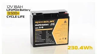 ROCKSOLAR 12V 18Ah Deep Cycle LiFePO4 Battery with BMS System