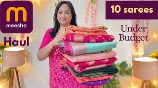 Budget Saree Haul from Meesho | Look Royal on a Budget 👑 #meeshosareehaul #ashigautam