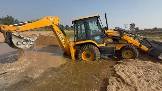 JCB 3dx Xpert Eco 2026 Working River Area Making Pull ll JCB Tractor Working🔥Poclain Buldozer Video 