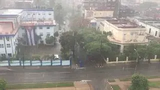 Heavy rainfall in Havana, Cuba