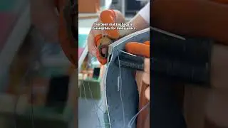 The making of blue ostrich leather bags