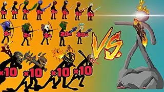Epic Stickman Army vs Giant Fire King Boss 🔥 | Ultimate Battle