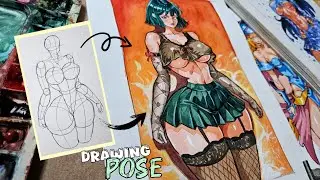 Drawing Fubuki | Easy Anime pose drawing tutorial | One punch man 