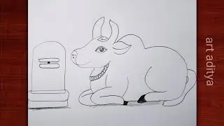 How To Draw Shivling And Nandi | Mahadev Drawing Easy | Pencil Sketch 