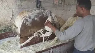 Handmade Nepali paper making proces