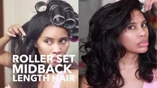 Roller Set on MidBack Length Hair