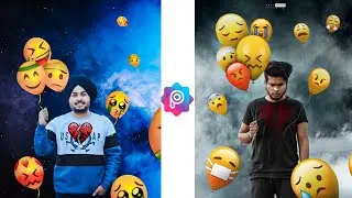 Picsart Ballon Emoji'S Photo Editing // Funny face emoji photo editing // 01DreamEditz