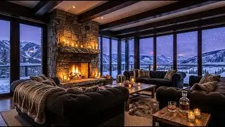 Winter Sleep Jazz ❄️ Fireplace Ambiance & Soothing Melodies All Night