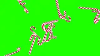 Green Screen Christmas Cane Candy falling effect Free template Sweets rain footage