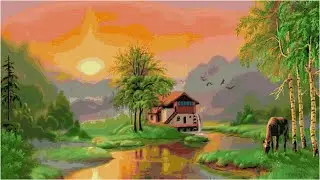 Sunset on the Lake/ Cross Stitch patterns PDF/ Nature 120/ #shorts