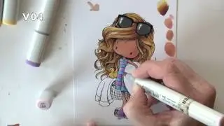 Coloring a Summer Tiddly Ink Image with Copics