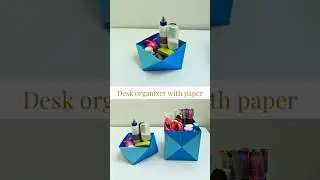 Desk organizer with paper #diy #papercrafts #craft