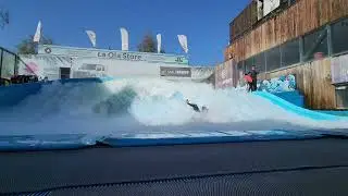 World Champ Eric Silverman Practice run at Mall Sport Santiago, Chile FlowRider Flow Barrel 2024