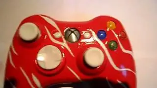 Red and White Tiger Stripe Xbox Controller