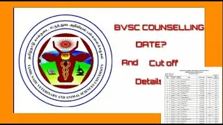 TANUVAS 2020  Counseling Date ||Rank list || Cut Off Details ||Watch More Video Tamil ||