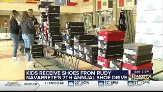 Kids receive new shoes from Rudy Navarrete&rsquo;s 7th annual shoe drive