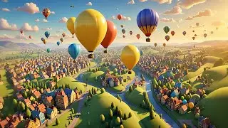 Three Bright Balloons Dance in the Sky | Counting & Color Song | Floating Balloon Nursery Rhyme