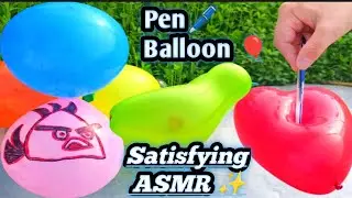 Pen Balloon Pop ASMR So Relaxing ✏️| Satisfying ASMR Video | Balloon poping ASMR sound| #poppballons