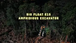 Floating Excavator Big Float E15 operates in a forest