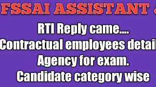 FSSAI assistant RTI contractual employees etc