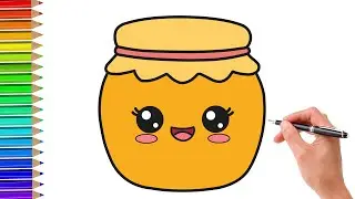 COMO DESENHAR UM POTE DE MEL KAWAII 🎨 how to draw a kawaii honey pot
