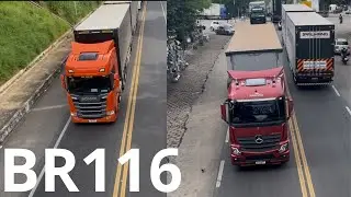 BR 116 VISTA DE CIMA : MOVIMENTO INTENSO #caminh&atilde;o #caminhoneiro #youtubevideo #br116 #estradas