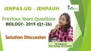 JENPAS-UG/ JENPAUH Biological Science 2019 Question Paper Discussion (Part-1)