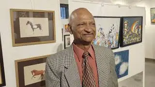 Padamshri Tilak Gitai,  inviting for the Chiranjali–2 An Art Exhibition at TGAG. 